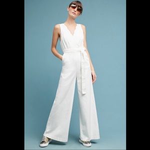 White Chino Anthropologie Jumpsuit - NWT